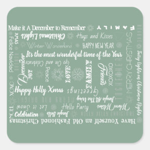 Persönliche Worte Beste Wünsche Quadratischer Aufkleber