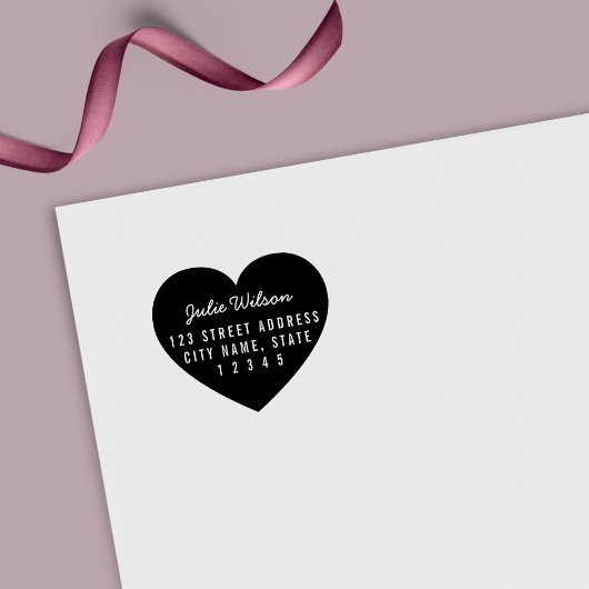 Persönliche Zuhause-Adresse des modernen Herzens Permastempel