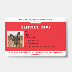 Persönlicher ADA-Karten-Servicehund-Fotoausweis Ausweis