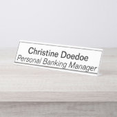Persönlicher Bankmanager weiß Schreibtischnamensplakette (Vorderseite )