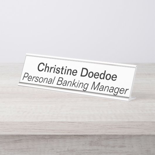 Persönlicher Bankmanager weiß Schreibtischnamensplakette (Vorderseite )