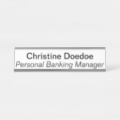 Persönlicher Bankmanager weiß Schreibtischnamensplakette (Vorderseite )