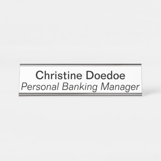 Persönlicher Bankmanager weiß Schreibtischnamensplakette (Vorderseite )