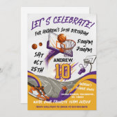 Persönlicher Basketball-Geburtstag für Kinder Einladung (Vorne/Hinten)