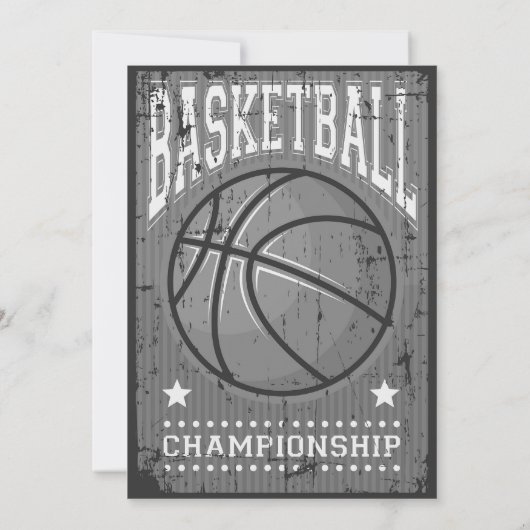 Persönlicher Basketball Geburtstag mit Foto Einladung (Rückseite)