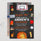 Persönlicher Basketball Geburtstag mit Foto Einladung (Vorne/Hinten)