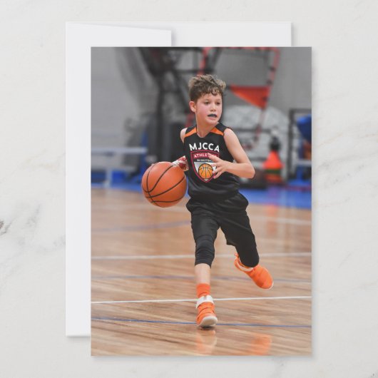 Persönlicher Basketball Geburtstag mit Foto Einladung (Rückseite)