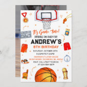 Persönlicher Basketball Geburtstag mit Foto Einladung (Vorne/Hinten)