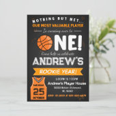 Persönlicher Basketball Geburtstag mit individuell Einladung (Stehend Vorderseite)