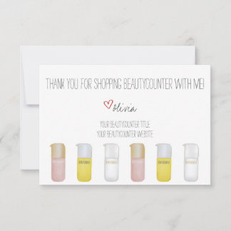 Persönlicher Beautycounter Hand gezeichnet Dankesc Dankeskarte