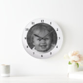 Persönlicher, benutzerdefinierter Foto- und Textra Große Wanduhr (Zuhause)