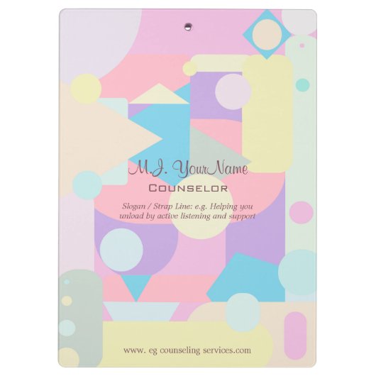 Persönlicher Berater oder Psychotherapeut Klemmbrett (Rückseite)