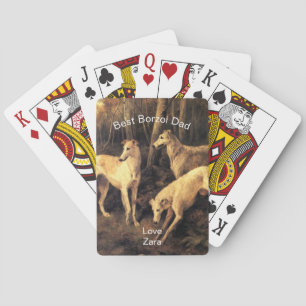 Persönlicher Bester Borzoi-Vater Spielkarten