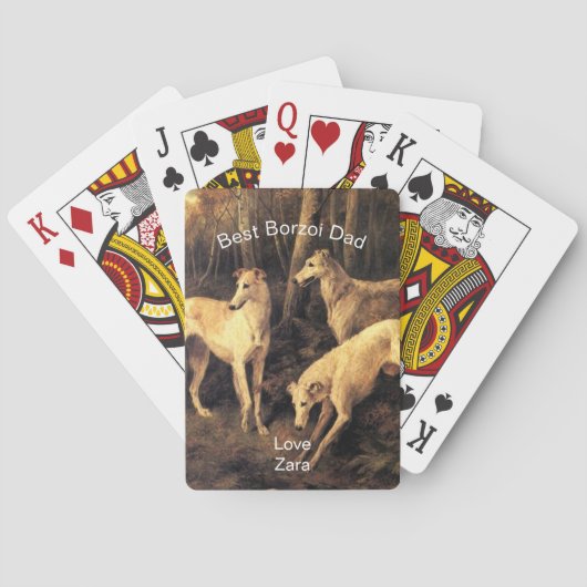 Persönlicher Bester Borzoi-Vater Spielkarten (Rückseite)