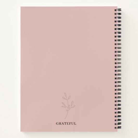 Persönlicher Blush Pink Elegant Bullet Journal Pla Notizblock (Rückseite)