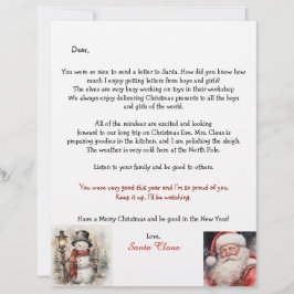 Persönlicher Brief vom Weihnachtsmann-Schneemann