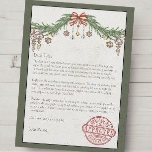 Persönlicher Brief von Santa mit Namen und Adresse Feiertagskarte