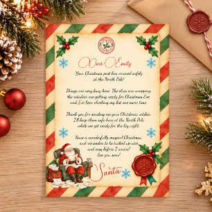 Persönlicher Brief von Santa Nordpol Feiertagskarte
