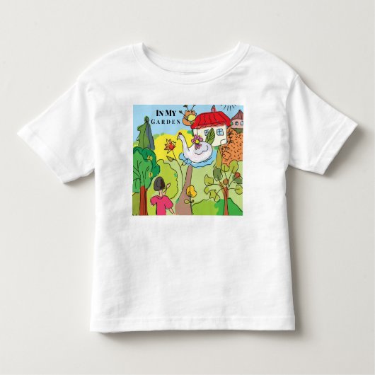 Persönlicher Cartoon in meinem Garten Kleinkind T-shirt (Vorderseite)