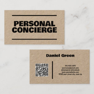 Persönlicher Concierge QR Kraft Visitenkarte