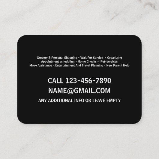 Persönlicher Concierge Visitenkarte (Rückseite)