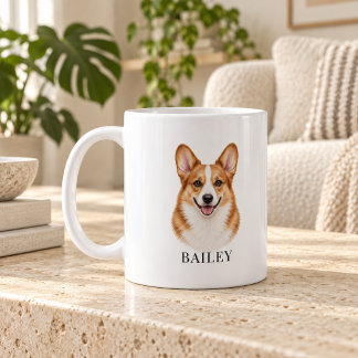 Persönlicher Corgi mit rotem Kopf Kaffeetasse
