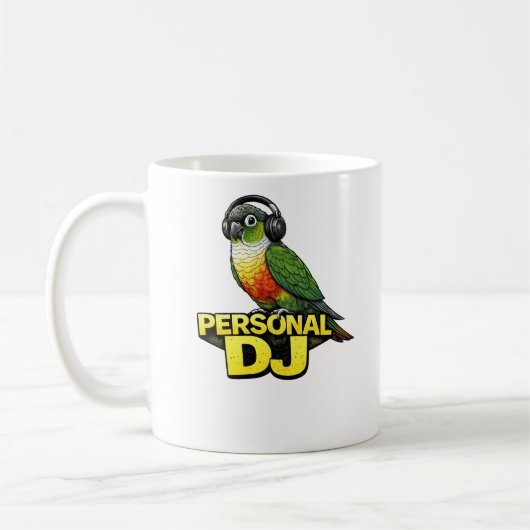 Persönlicher DJ Green Cheek Conure Kaffeetasse (Links)