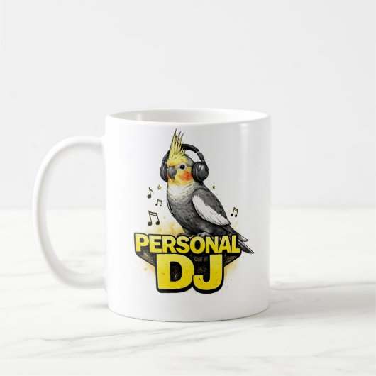 Persönlicher DJ Nymphensittich Kaffeetasse (Links)