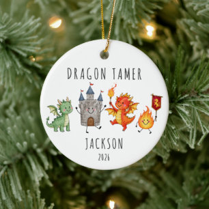 Persönlicher Drachenbändiger für Kinder Keramik Ornament