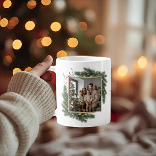 Persönlicher Familien-Weihnachtsbilderrahmen Kaffeetasse