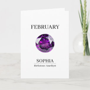 Persönlicher Februar-Amethyst-Geburtstag Karte
