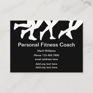 Persönlicher Fitness-Coach Schwarz und Weiß Visitenkarte