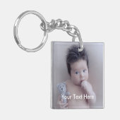 Persönlicher Foto-und Text Schlüsselanhänger (Vorderseite links)