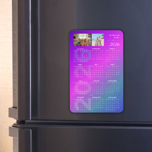 Persönlicher Fotokalender 2026 für das ganze Jahr Magnet