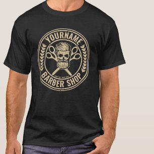Persönlicher Friseurladen Skull Rockabilly Salon   T-Shirt