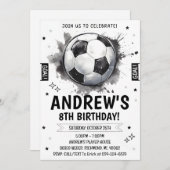 Persönlicher Fußball Geburtstag Einladung (Vorne/Hinten)