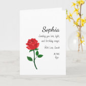 Persönlicher Geburtstag Juni-Rose Karte (Gelbe Blume)