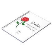 Persönlicher Geburtstag Juni-Rose Notizblock (Linke Seite)