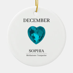 Persönlicher Geburtstag Turquoise Dezember Keramik Ornament