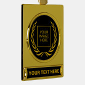 Persönlicher Golden Laurel Wreath Banner-Ornament Gold (Rechts)