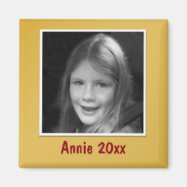 Persönlicher Goldener Gruß für Foto und Text Magnet