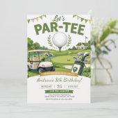 Persönlicher Golf-Geburtstag Einladung (Stehend Vorderseite)