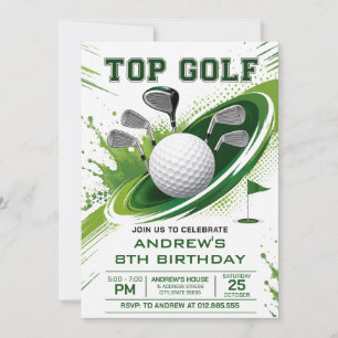 Persönlicher grüner Golf-Geburtstag Einladung