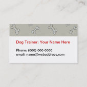 Persönlicher Hundetrainer-Gepäckanhänger Visitenkarte (Rückseite)