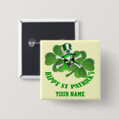 Persönlicher irischer Piratentag St Patrick Button (Vorne & Hinten)