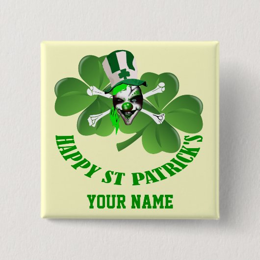 Persönlicher irischer Piratentag St Patrick Button (Vorderseite)