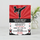 Persönlicher Karate-Geburtstag Einladung (Stehend Vorderseite)
