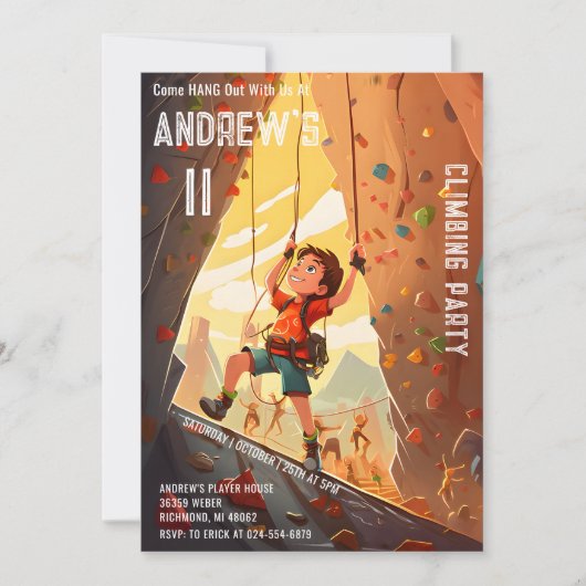 Persönlicher Kletterpark Einladung zum Geburtstag (Vorderseite)