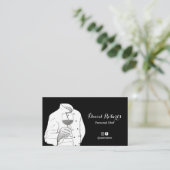 Persönlicher Koch Beruflicher Schwarz-Weiß-Caterin Visitenkarte (Stehend Vorderseite)