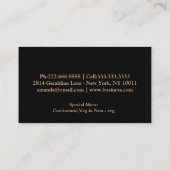 Persönlicher Koch Catering Küche Silbertabletten Visitenkarte (Rückseite)